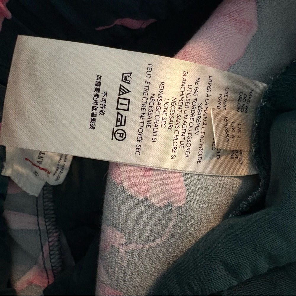 Anthropologie Tropical Floral Breezy Print Wide Leg Pants Green Pink Size 2 - Picture 11 of 13